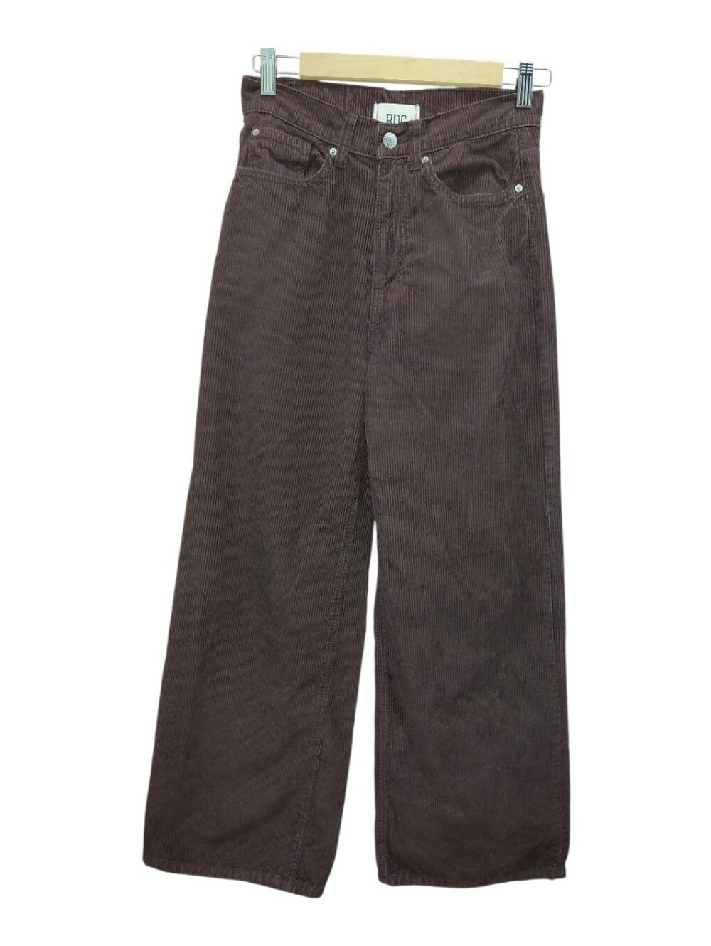 BDG High & Wide Corduroy Pants Brown High Rise Wide Leg Women's 26 Cotton